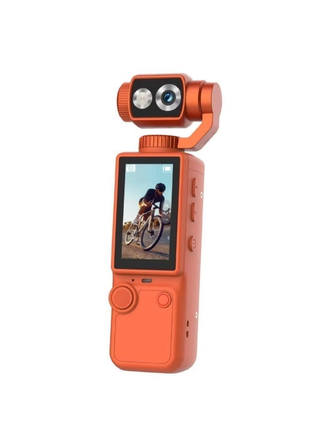 Compare 4K Ultra HD Pocket Vlogging Camera with 180° Rotating Gimbal Lens & 2.0 Touch Screen  Mini Action Camera & Handheld Video Stabilizer for Content Creators, TikTok, YouTube & Travel, Orange at KSA Price