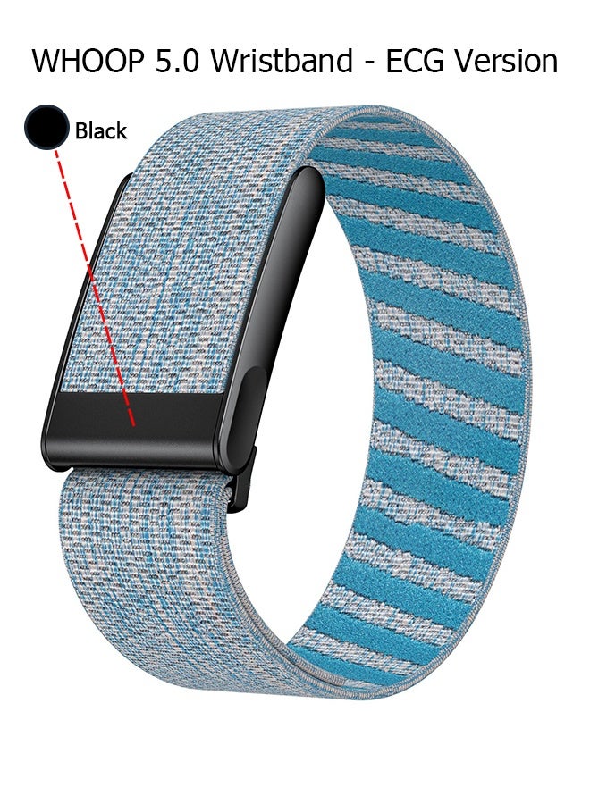 Compare Nylon Sports Strap with Whoop 5.0 Strap  Compatible with One & Peak & Life  Breathable Nylon Adjustable Waterproof Replacement Wrist Strap  For Fitness, Activity, Sleep, Wearables  For Whoop 5.0  Diamond BlueBlack FrameElectrocardiogram Model at KSA Price