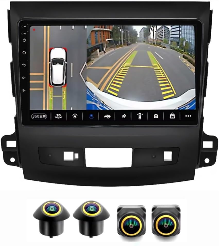 Compare Fit Mitsubishi Outlander Android Car Stereo,20082015 QLED Screen, CarPlay & Android Auto, GPS Navigation, BT DSP WIFIUSB,1080P Backup Camera 4+32GB 360D Cameras at KSA Price