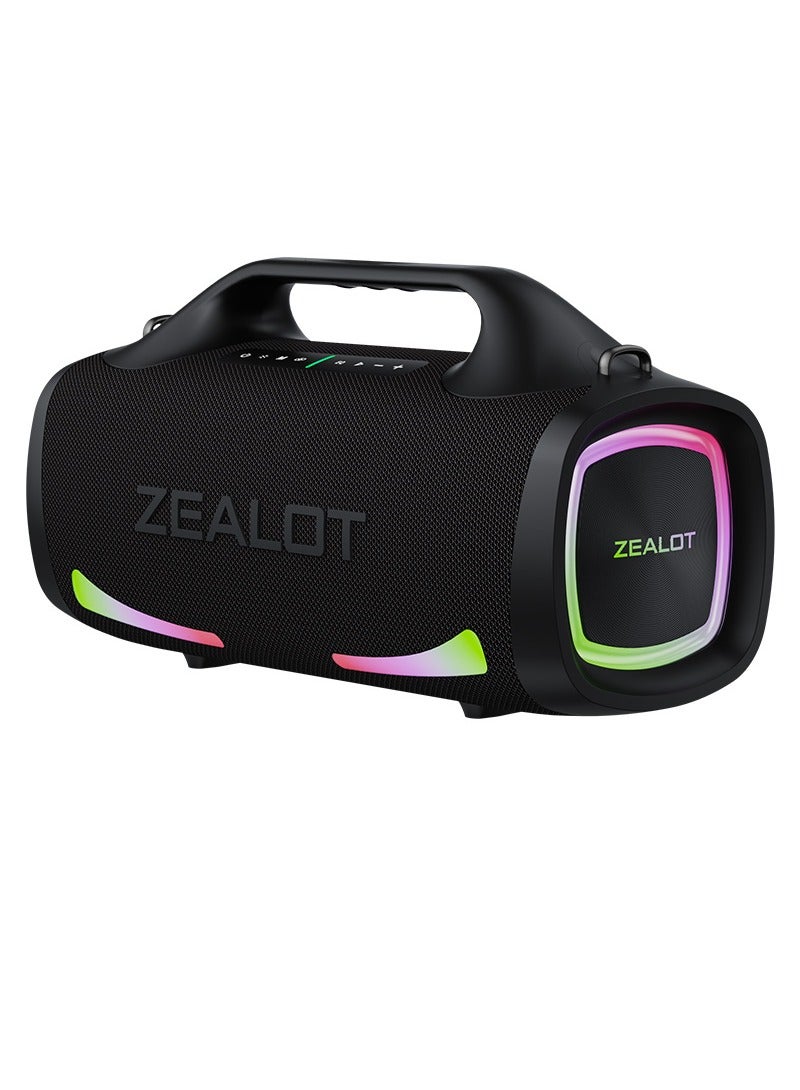 Compare ZEALOT S79 100W Bluetooth Portable Speaker, 24000mAh Battery, Booming Bass, 3D Loud Stereo Subwoofer Waterproof IPX6, RGB Light, Compatible with TF CardUSBAUXTWS Speakers at KSA Price