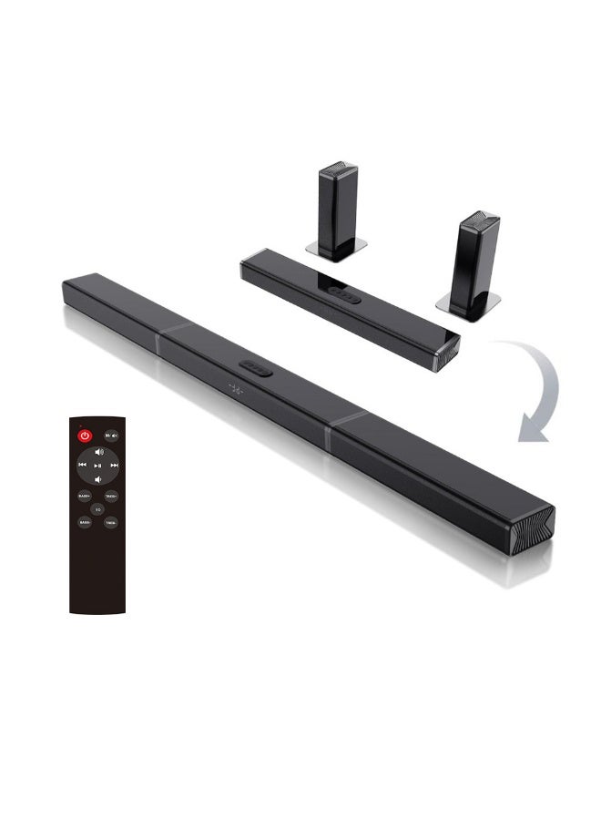 Compare 3 in 1 Detachable TV Soundbar with Subwoofer 80W, Home Theater Speaker with Deep Bass and Stereo Surround Sound, Bluetooth 5.3, HDMI ARC, Optical, AUX and USB,Remote Control, Black at KSA Price