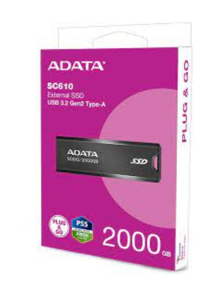 Compare ADATA SC610 Portable External SSD | USB 3.2 Solid State Drive | 2000GB at KSA Price