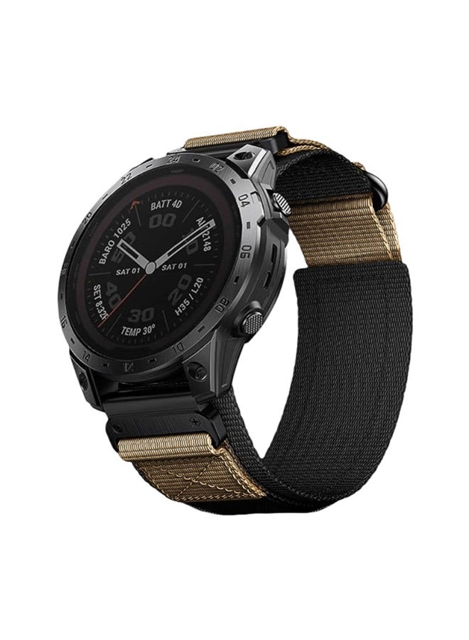 Compare Rugged Nylon QuickFit 22mm Watch Band For Garmin Fenix 5Fenix 6Fenix 7Fenix 8 47mmFenix E 47mm| Adjustable Nylon Weave Wrist Strap   Gold at KSA Price