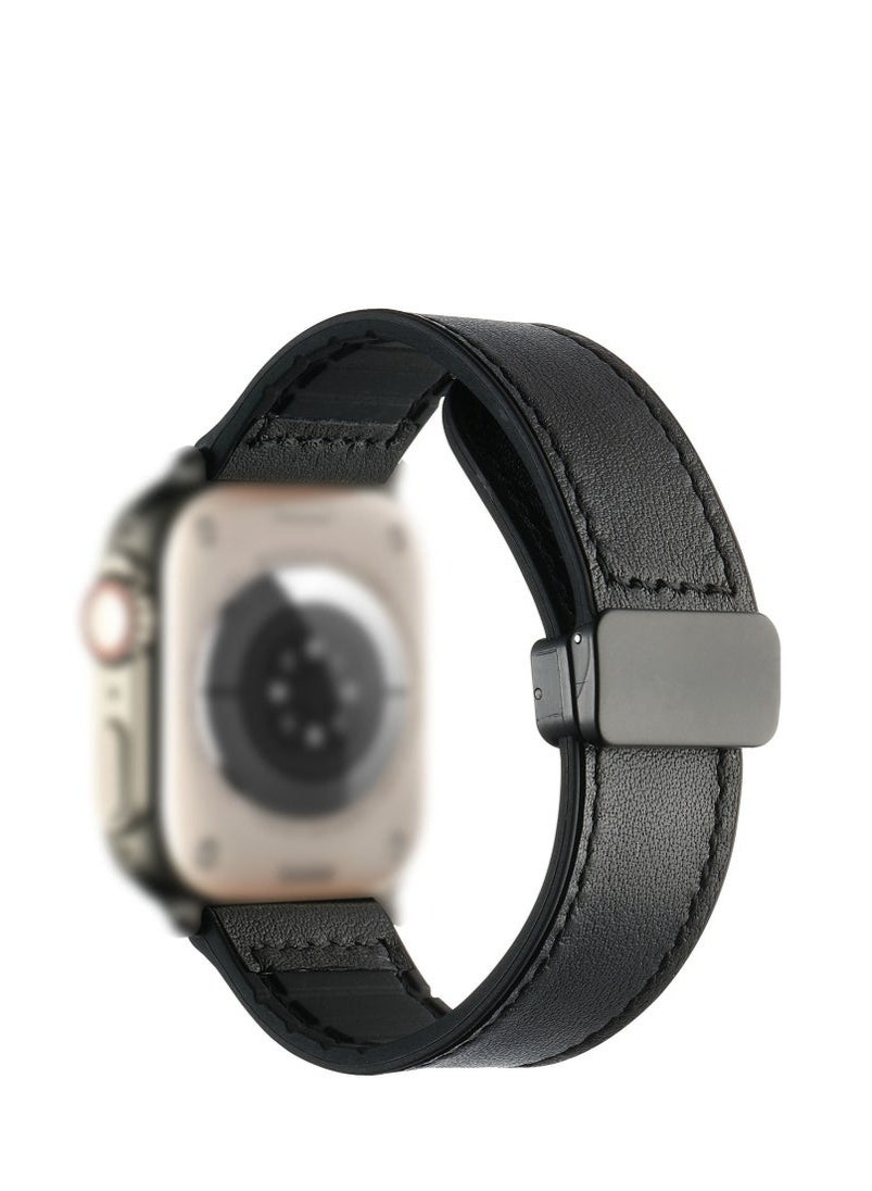 Magnetic Leather Watch Band for Apple Watch Ultra,…