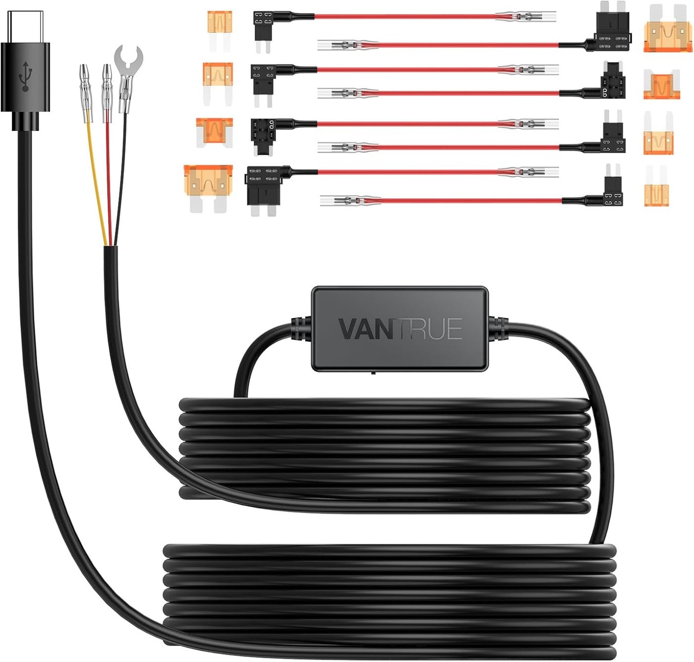 Compare Vantrue 11.5ft Type C USB 12V 24V to 5V Dash Cam Hardwire Kit with Add a Circuit Fuses, Low Voltage Protection for N4, N4 Pro, N5, E1, E1 Lite, E2, E3, S1 Pro, N1 Pro2023 at KSA Price