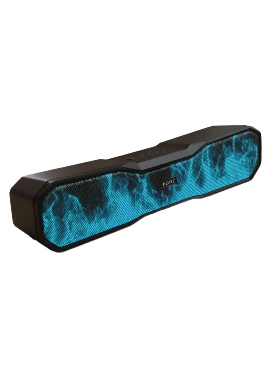 Compare Disco Soundbar, 16W HighBass Bluetooth Speaker, RGB Lights, TypeC Fast Charging, SD card, USB slot, AUX jack, Black at KSA Price