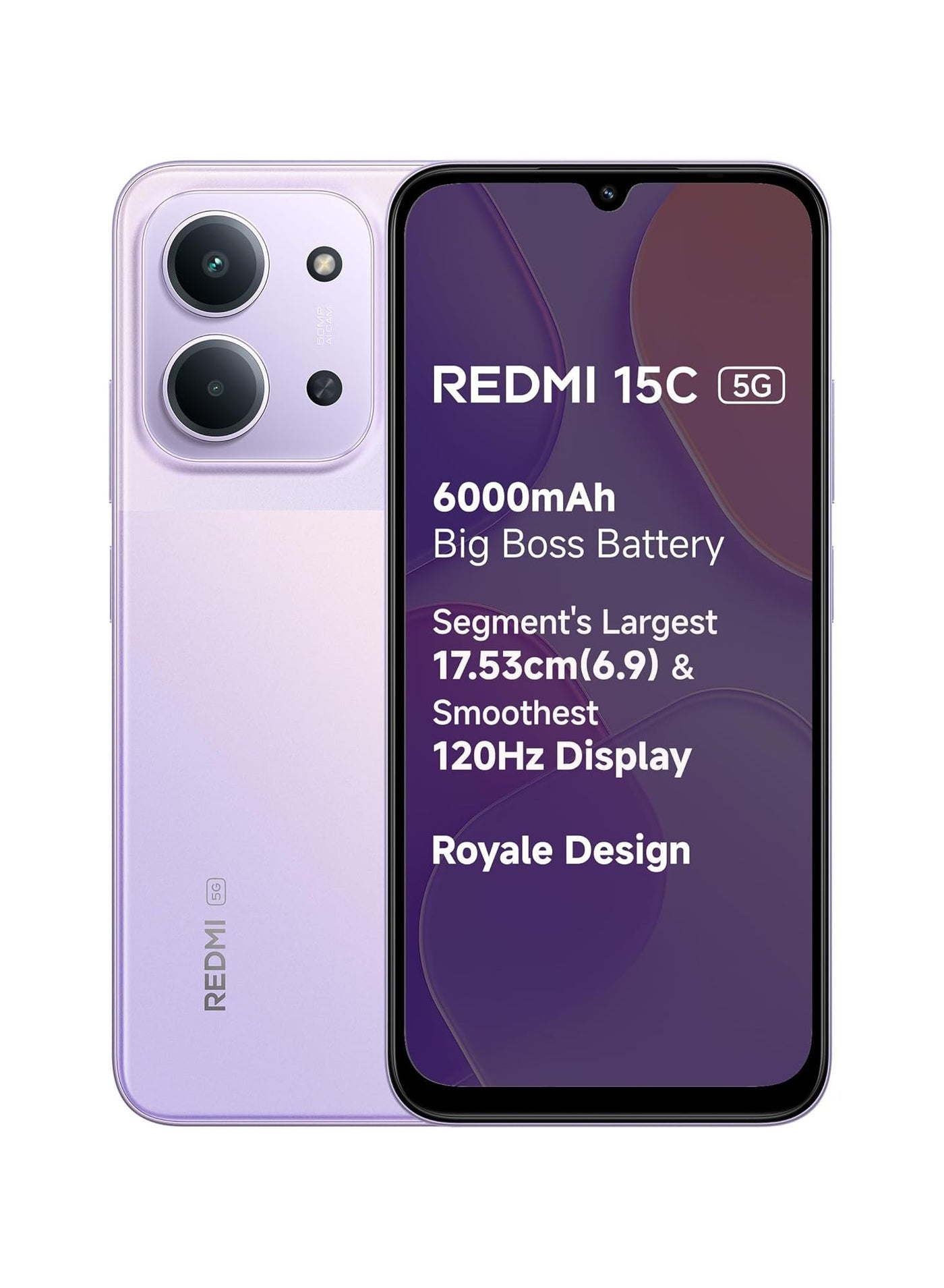 Redmi 15C 5G (Dusk Purple, 6GB RAM, 128GB…
