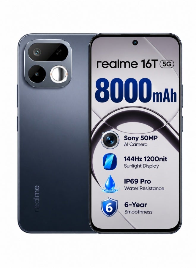 16T 5G Dual SIM Starlight Black 8GB RAM…