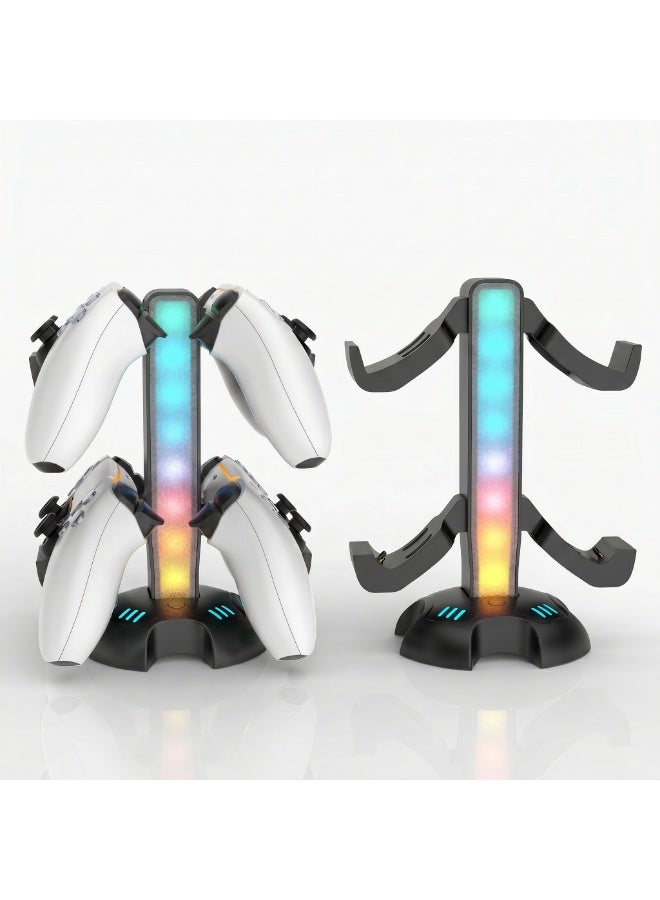 Compare Saitake Dual PS5 DualSense Charging Stand RGB Tower, Charges 2 Controllers at KSA Price