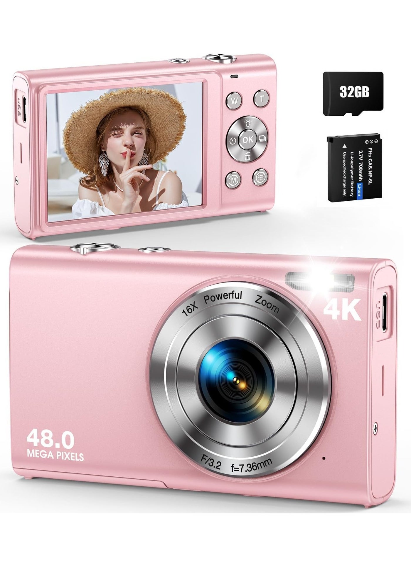 Digital Camera, Autofocus UHD 4K Vlogging Camera…