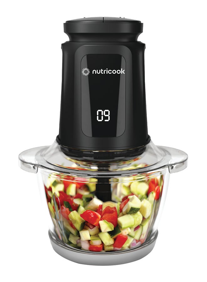 Compare 1.2L Glass Chopper and Mincer, 500W w Pulse & 2 Speeds, Removable 4 SSBlade for Chopping, Ice Crushing, Meat Mincing, Grinding, Pureeing & more, 2 Yr Warranty, NCCH1200 1.2 L 500 W Choppi XL Black at KSA Price