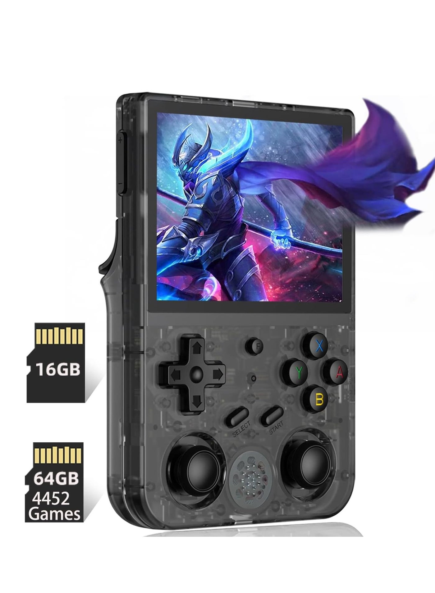 Compare RG353V Retro Handheld Game Console with Dual OS Android 11 & Linux, 64GB TF Card Preloaded with 4452 Games, Supports 5G WiFi and Bluetooth 4.2 at KSA Price