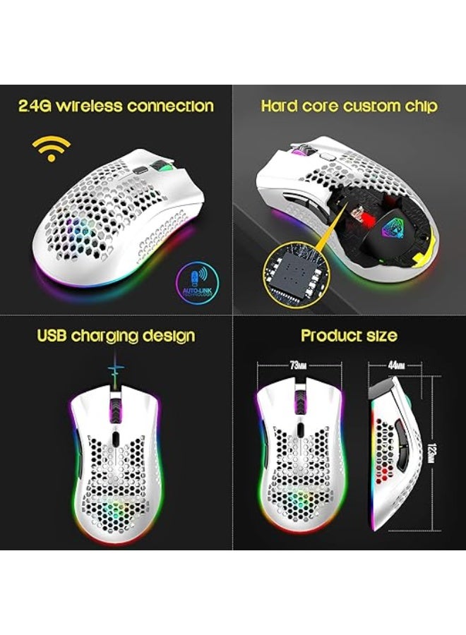VEGCOO Gaming Mouse, Rechargeable Wireless Mouse with…