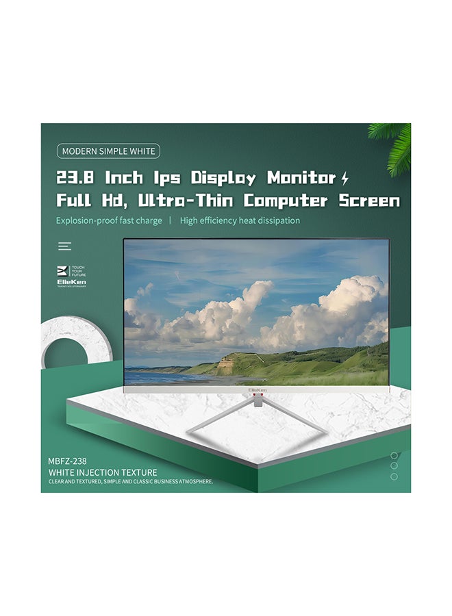 Compare 23.8 Inch Ips Display Monitor,Ultra Thin Computer Screen Flat Panel With Vga And Hdmi Port White at KSA Price