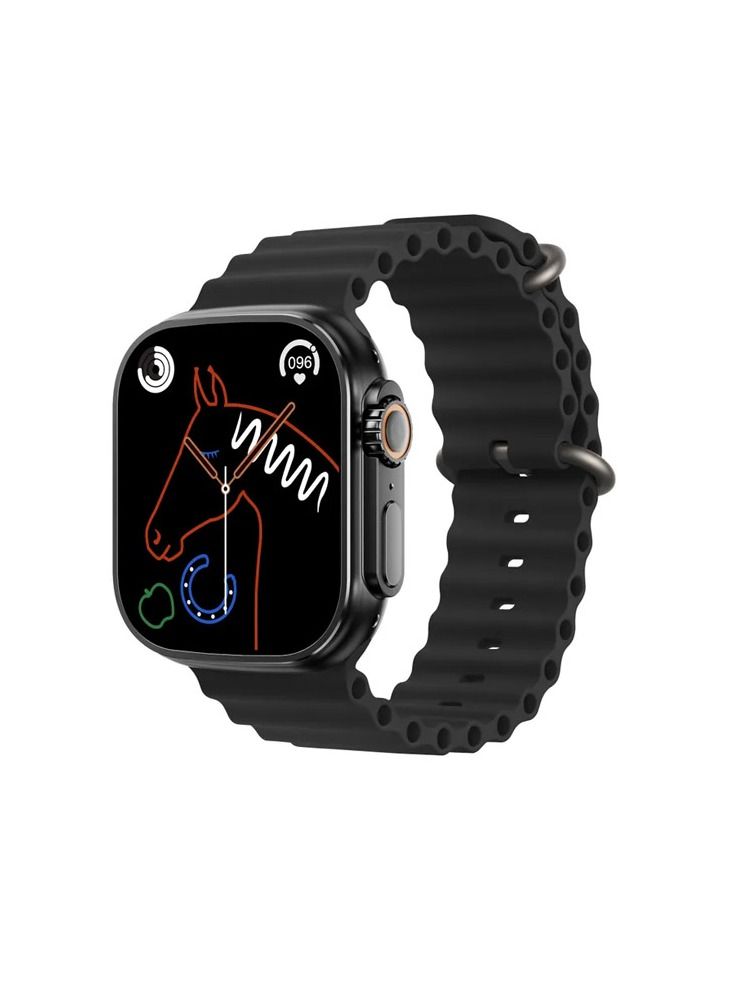 Compare Smart Watch Ultra 9 Max 49mm with Wireless Charger for Mens Black at KSA Price