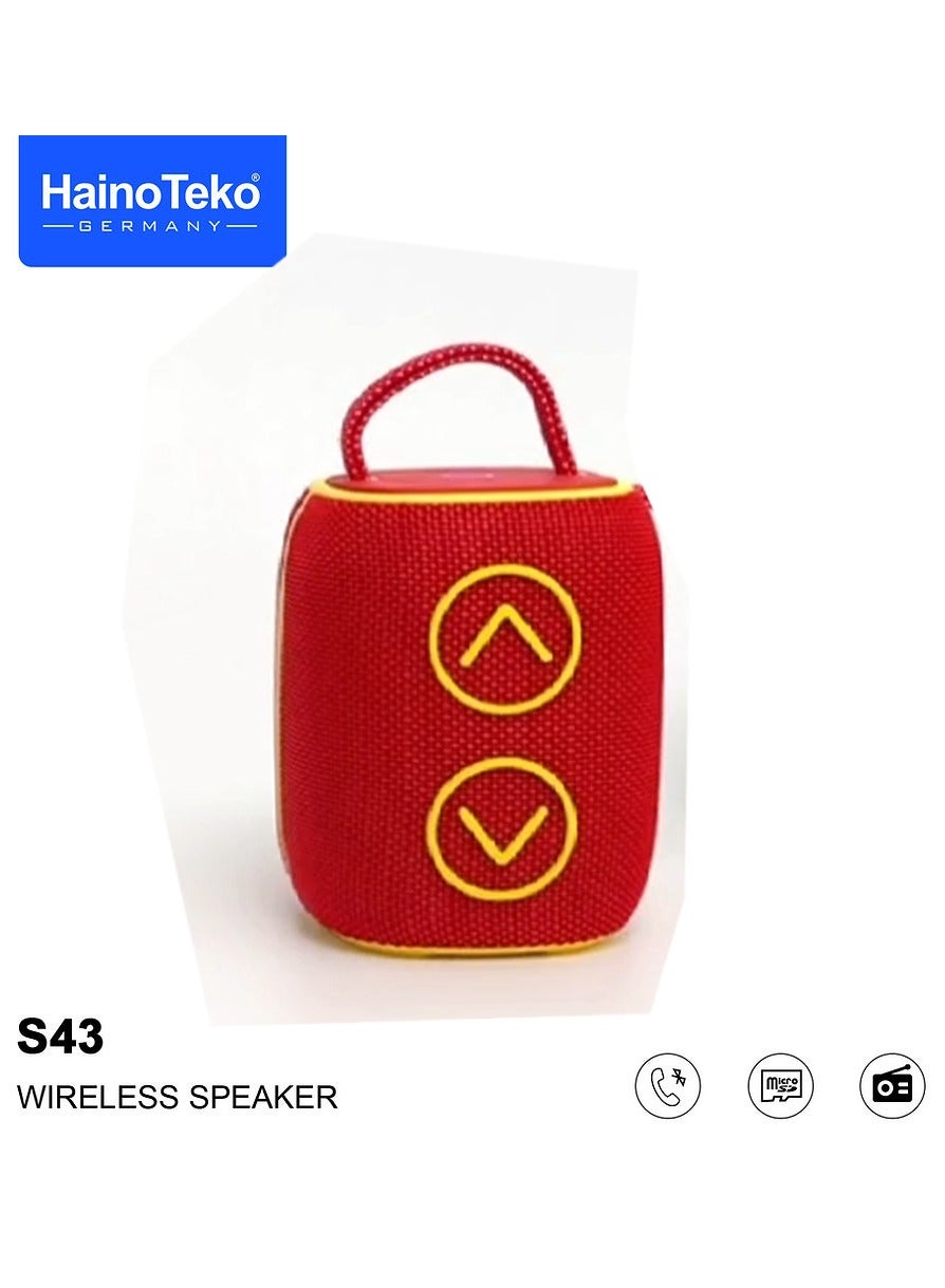 Compare Haino Teko Germany S43 Portable Speaker With Button Control and RGB Colour Red at KSA Price