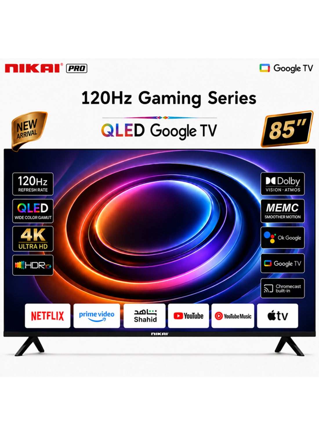 NIKAI 85 Inch 4K QLED Google TV | 120Hz…