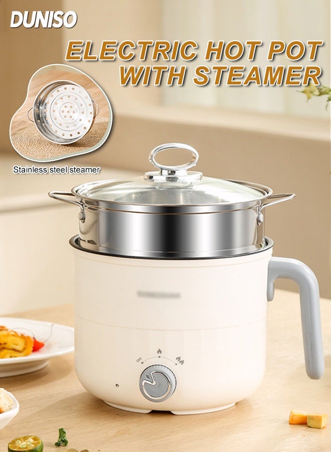 Electric Hot Pot with Steamer, Portable Rapid…