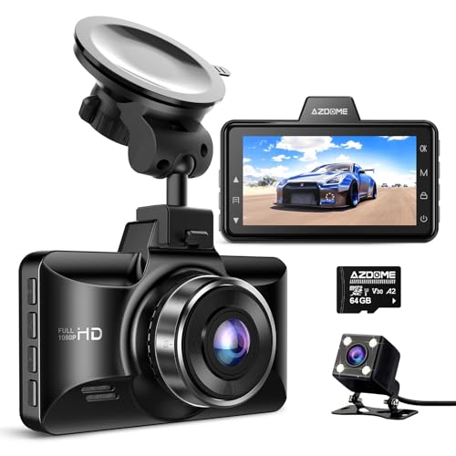 Compare AZDOME M01 Dual Dash Cam Front and Rear with Free 64GB Card, 3 Screen Dual Dashboard Camera for Car, Builtin ADAS GSensor, 24H Parking Mode Car Camera M01 Pro at KSA Price