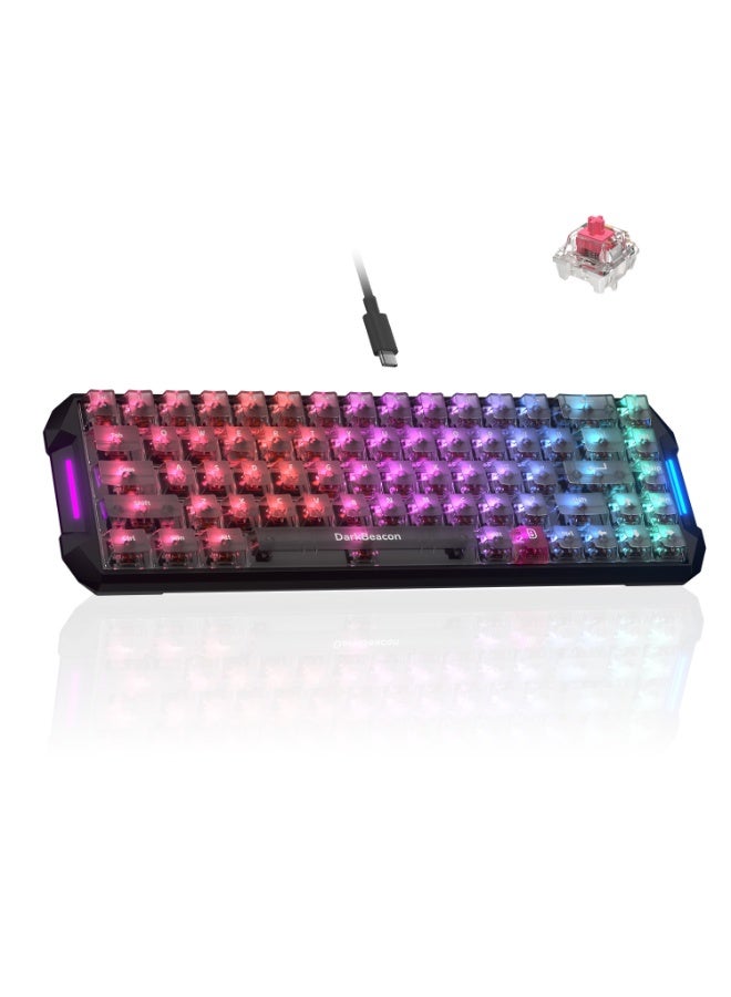 Compare DarkBeacon Blade 68 Mechanical Gaming Keyboard 65% Compact, USBC Wired HotSwappable Keyboard with RGB Backlit, Quiet Linear Switches, Custom Software at KSA Price
