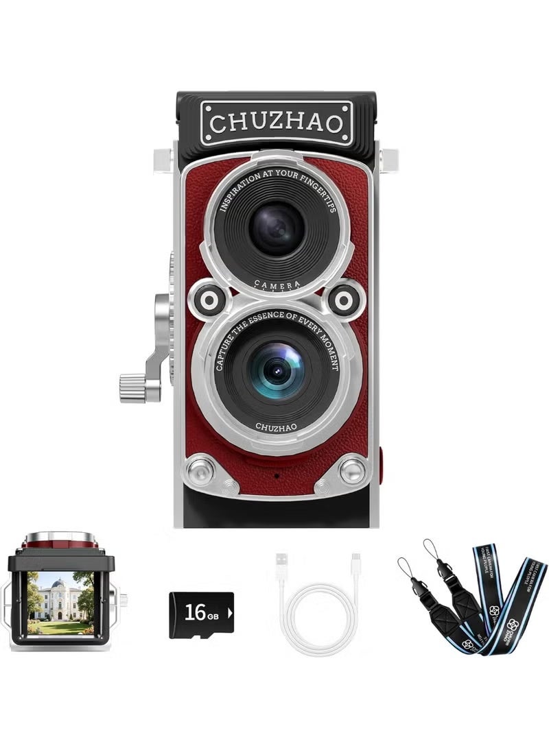 CHUZHAO Vintage Mini Digital Camera, Portable TLR…
