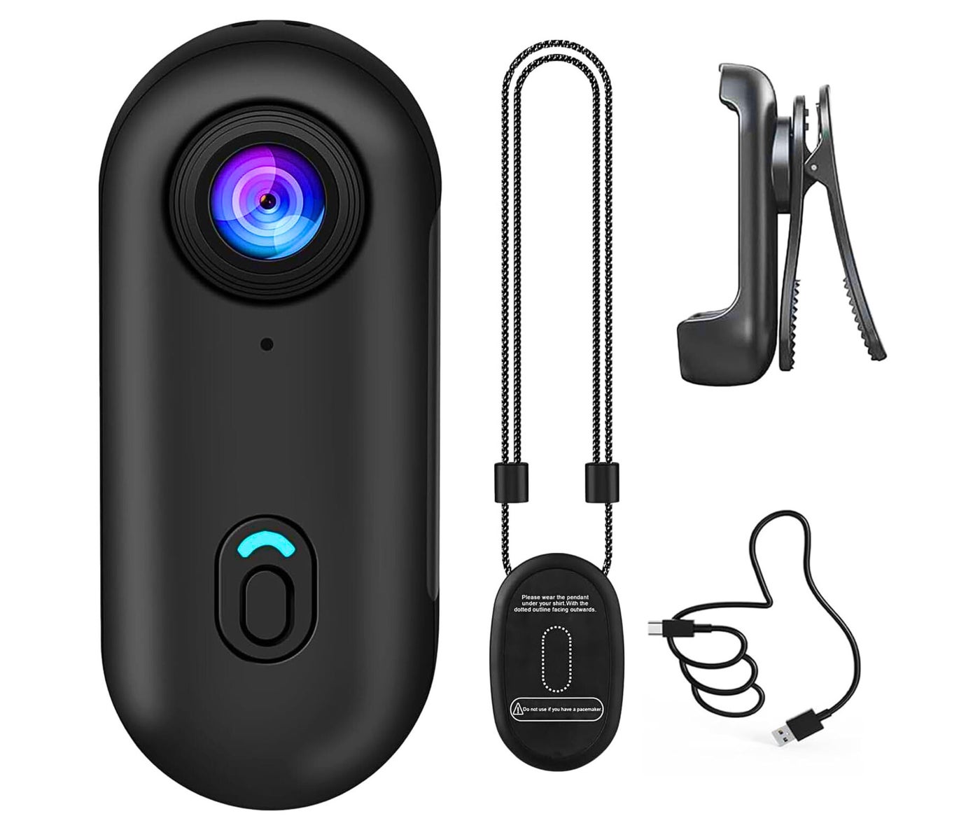 Compare 4K Wearable Mini Sports Camera with Magnetic Mount–Compact Action Camera150Minute Battery Life WiFi, Encoding, 360°Clip, OneTap Recording for Cycling, Motorbiking,Hiking,Vlogging Black at KSA Price