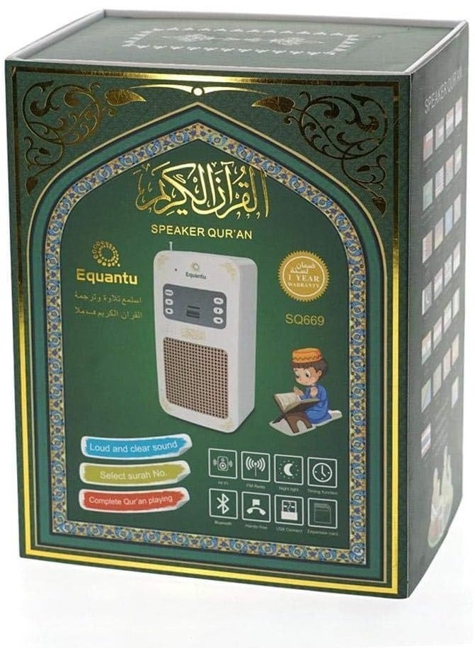 Compare Portable Quran Bluetooth Speaker – Arabic Translator, MP3 Quran Player with USB Jack White at KSA Price
