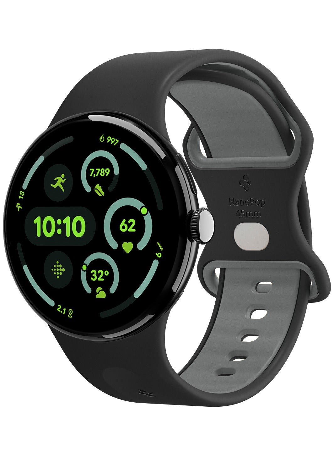 Compare Nano Pop for Google Pixel Watch 4  3 45mm Band Adjustable Soft Waterproof Silicone Strap  Black Sesame at KSA Price