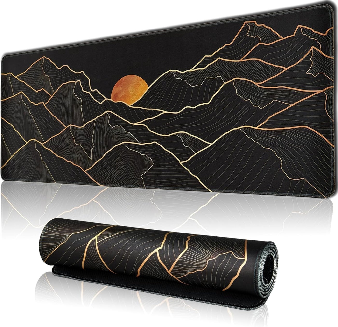 Compare Large Gaming Mouse Pad for Desk, Desk Mat with Seamed Edges, Waterproof Desk Pad, NonSlip Rubber Base, 31.5x11.8 Inch Keyboard Pad Computer Mat, Big XL Black Mousepad at KSA Price