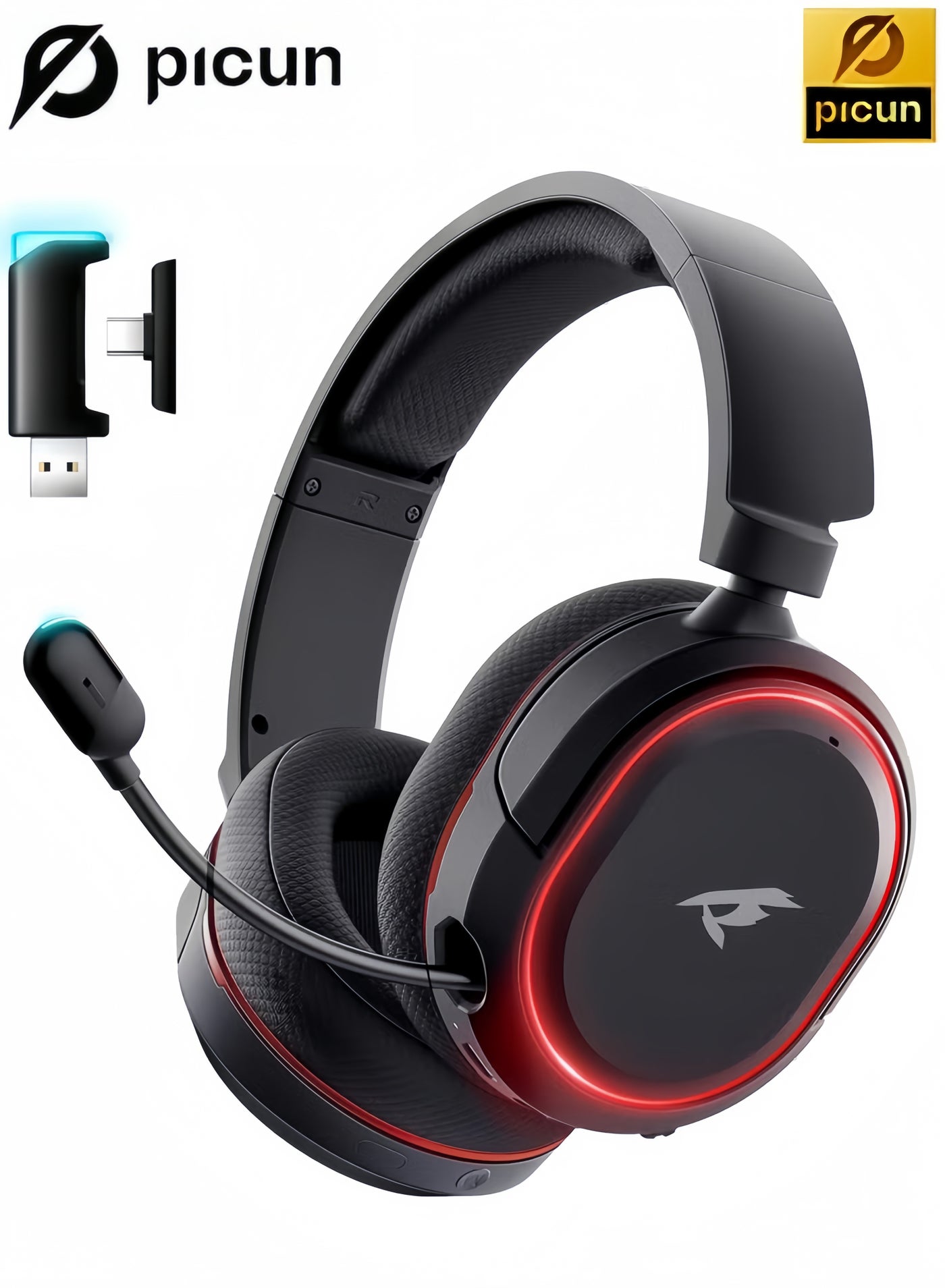 Picun G2 2.4G Wireless Gaming Headset, 7.1 Surround…