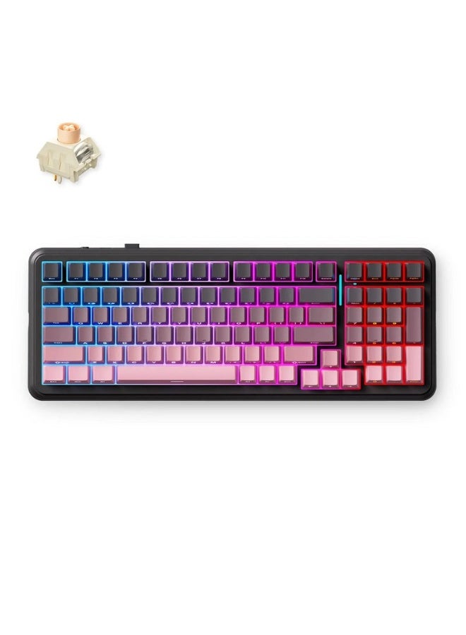 Compare K99 V2 Wireless GasketMount Mechanical Keyboard – Icy Creamsicle Switch, 98% Layout, HotSwap 35Pin Switches, TriMode, DualShot PBT Keycaps, SouthFacing RGB & Surround Lighting, 8000mAh Battery, FoamDamped Cushion Typing, Black Pink | MCK99V2 at KSA Price