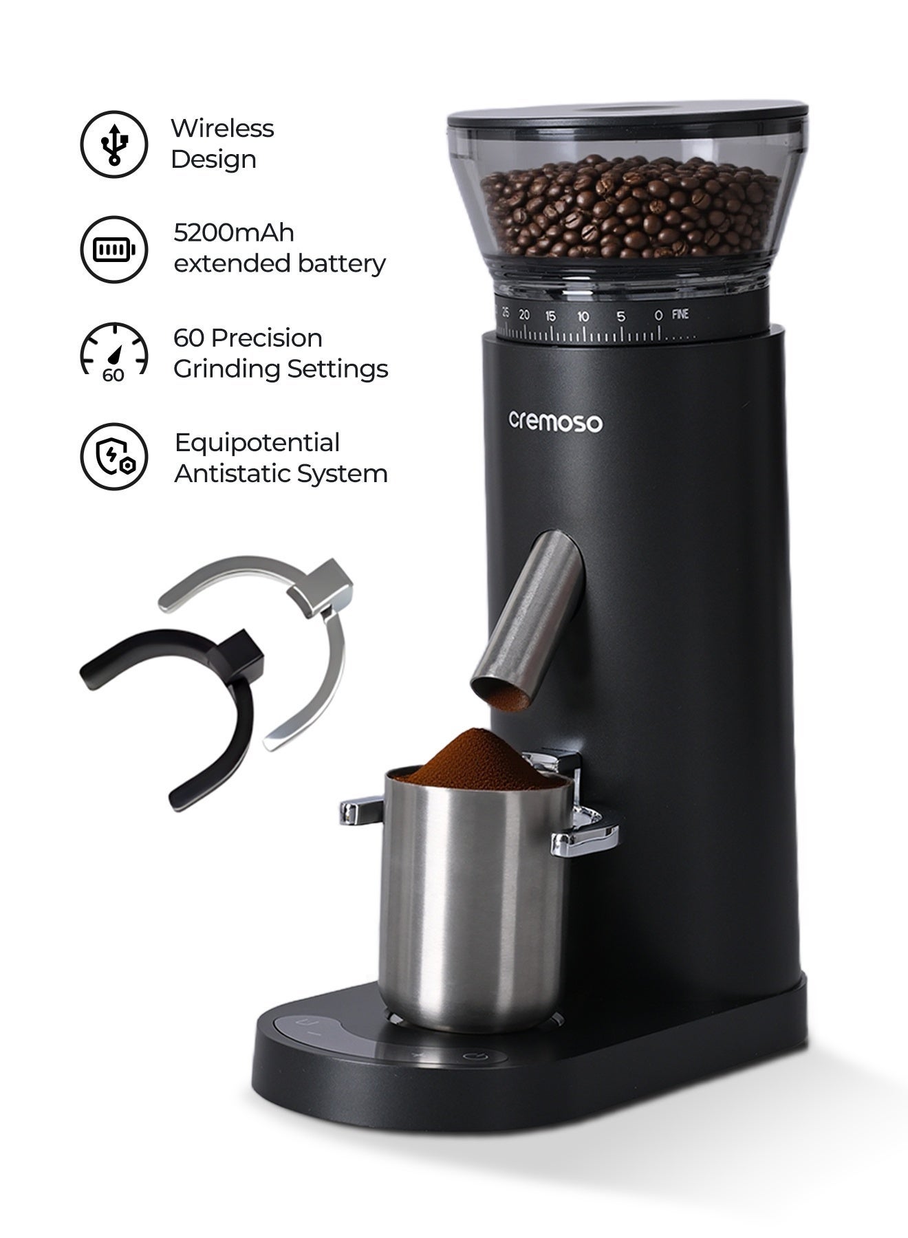 V60 Electric Coffee Grinder: 60-Speed Professional…