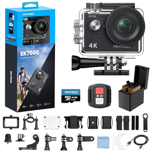 AKASO EK7000 4K30fps Action Camera with 64GB MicroSDXC…