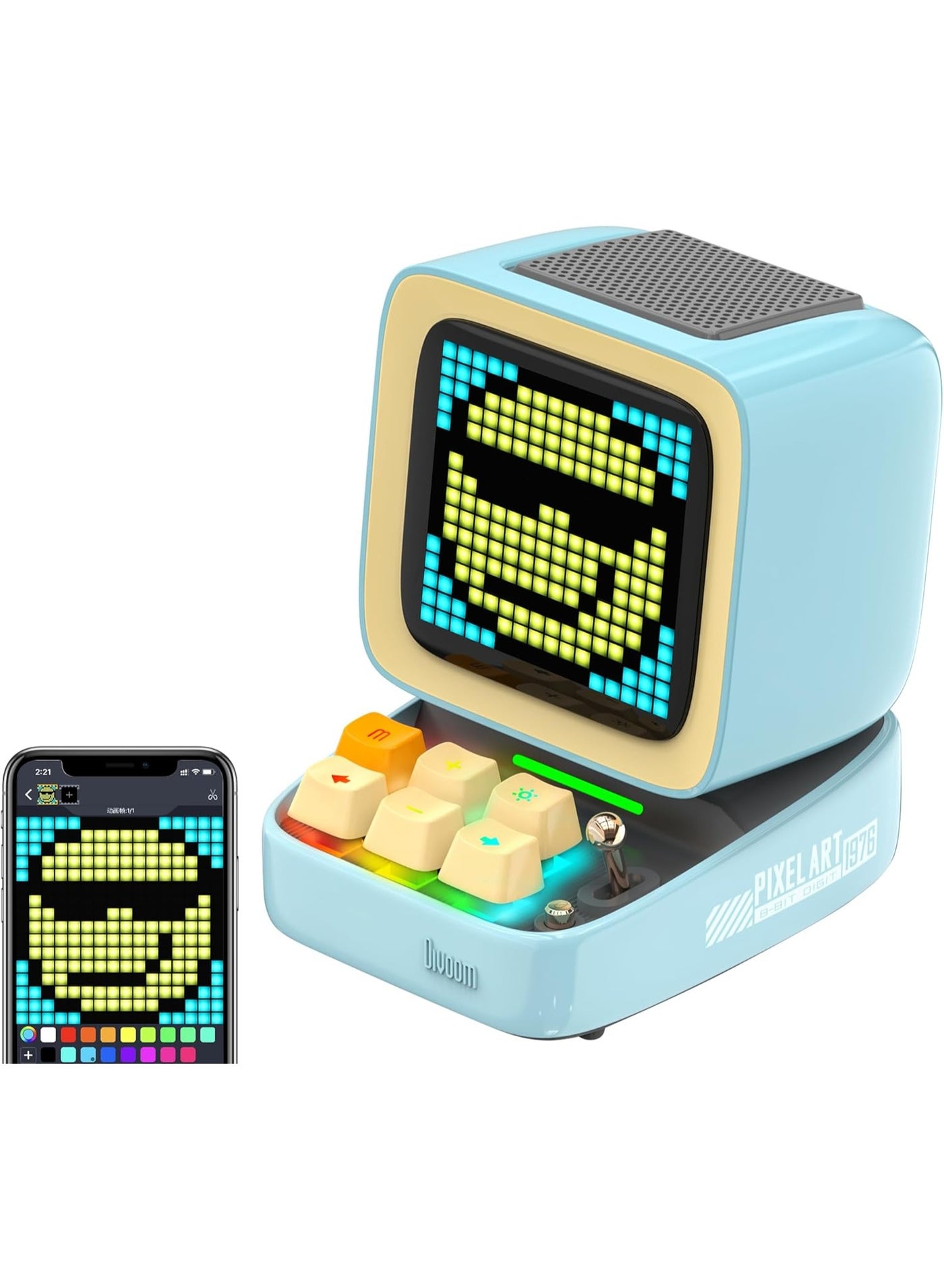 Divoom Ditoo – Retro Pixel Art Bluetooth Speaker with…