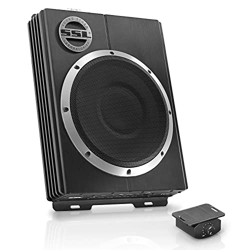 Compare Sound Storm Laboratories LOPRO10 Powered Under Seat Car Subwoofer  1200 Watts Max, Single 2.6 Ohm, Voice Coil, Built in Amp, Low Profile, Remote Subwoofer Control at KSA Price