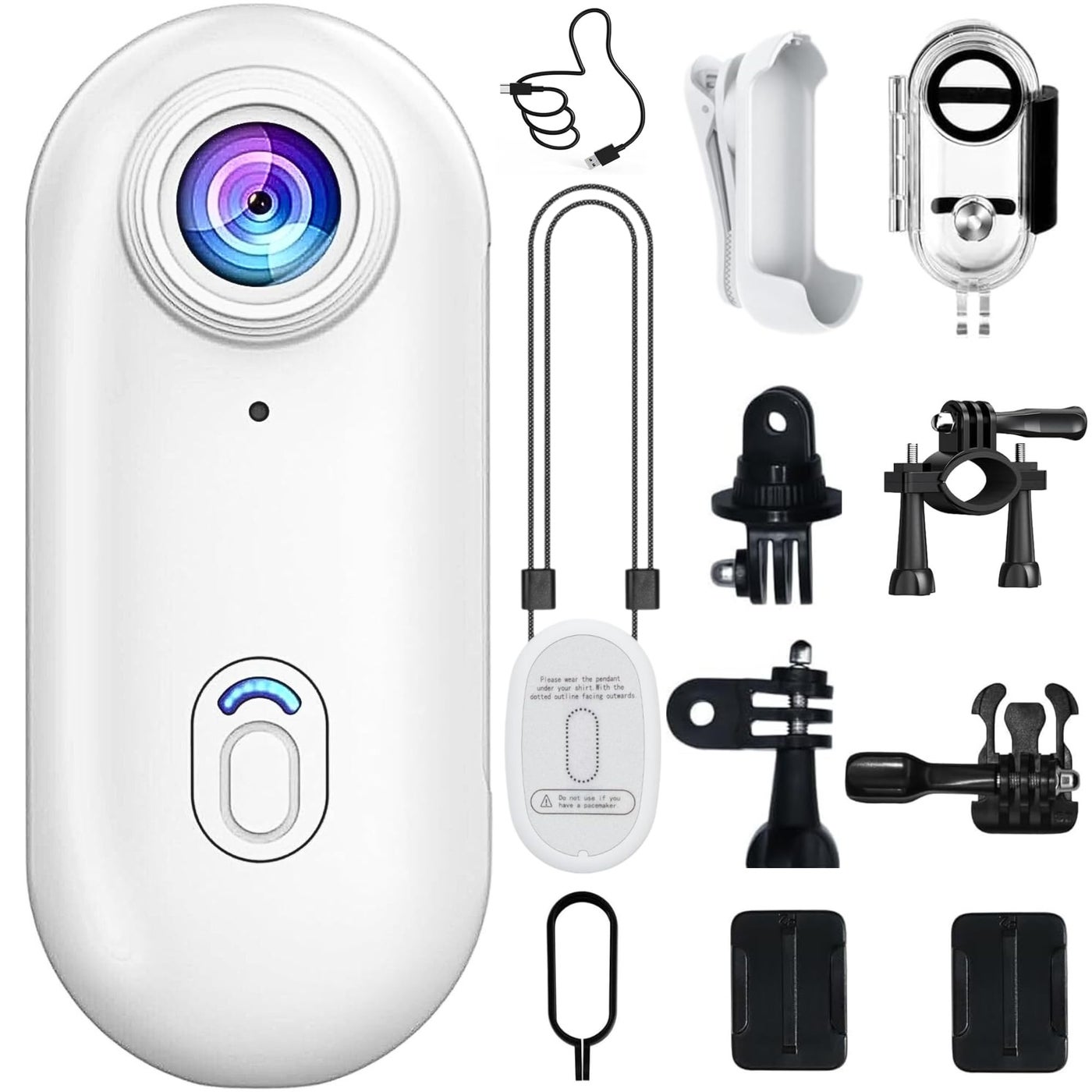 Compare 4K Wearable Mini Sports Camera with Magnetic Mount–Compact Action Camera120Minute Life WiFi, IPX7 Waterproof Encoding 360°Clip OneTap Recording for Cycling,Motorbiking,Hiking,Vlogging W at KSA Price