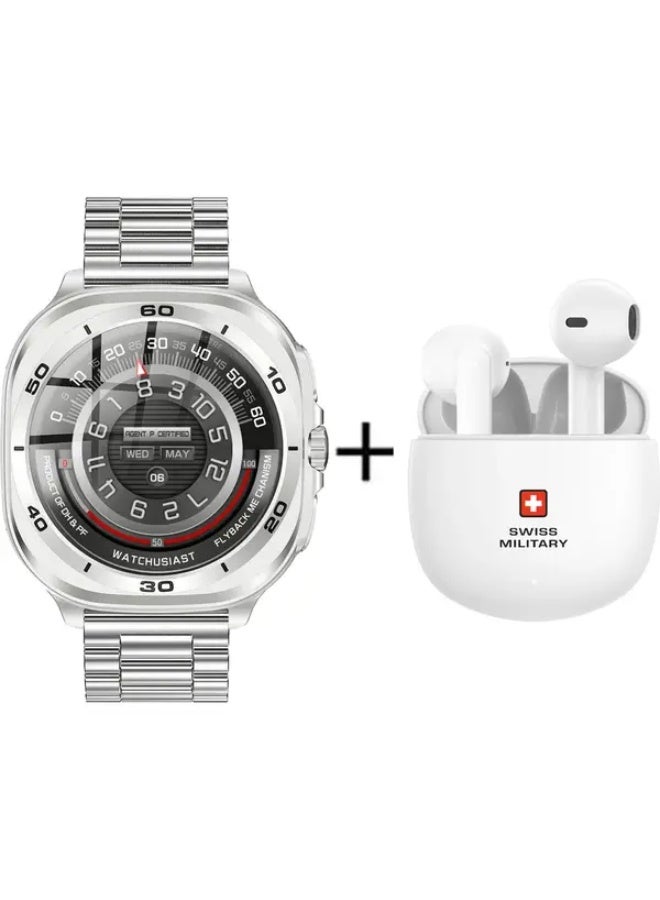 Swiss Military DOM 7 Smart Watch Steel Silver…