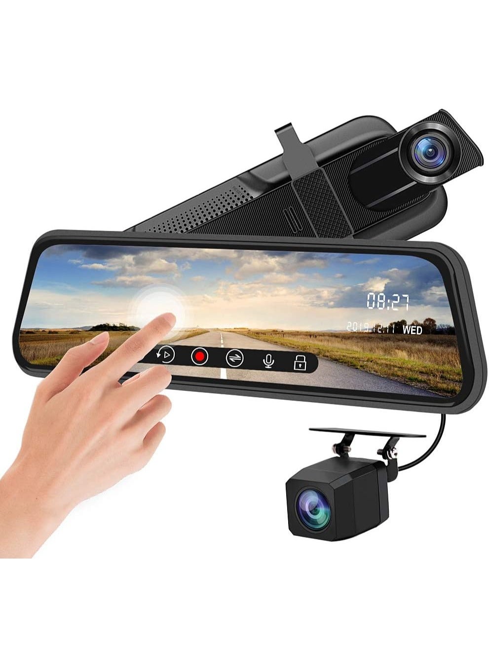 9.66 Inch Smart Touch Screen Rearview Mirror Dash…