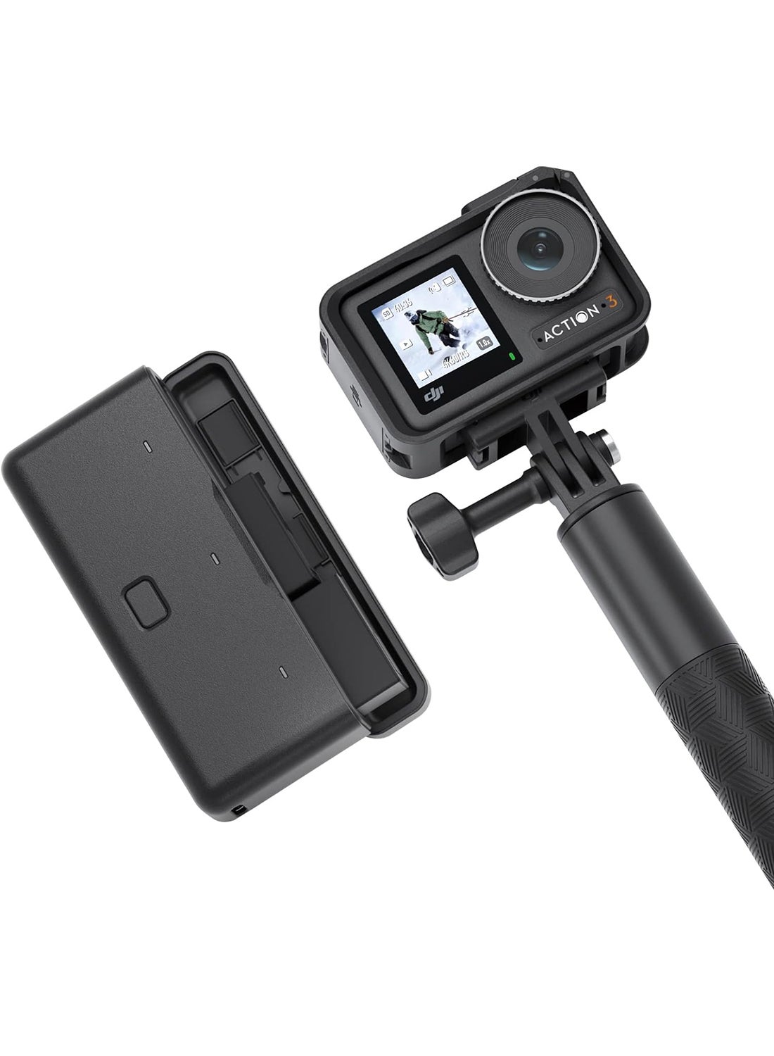 Compare Osmo Action 3 Adventure Combo Waterproof Action Camera With 4K HDR 10Bit Color Depth Horizon Steady Cold Resistant & LongLasting Extension Rod Vlogging Camera For YouTube at KSA Price