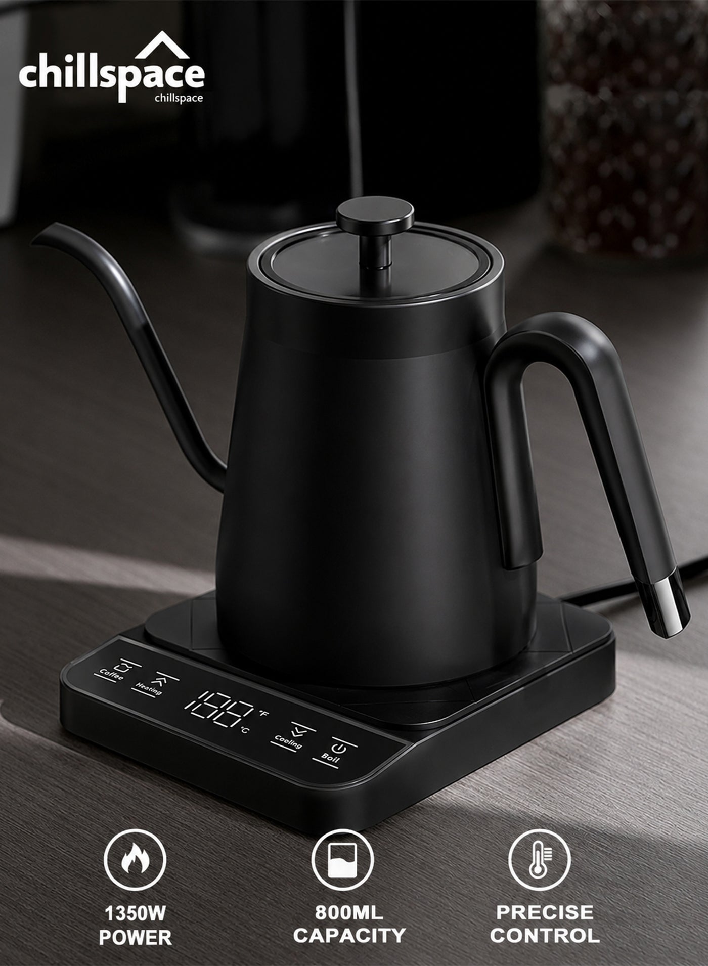 Electric Gooseneck Kettle V60 Coffee Kettle, 800ML…