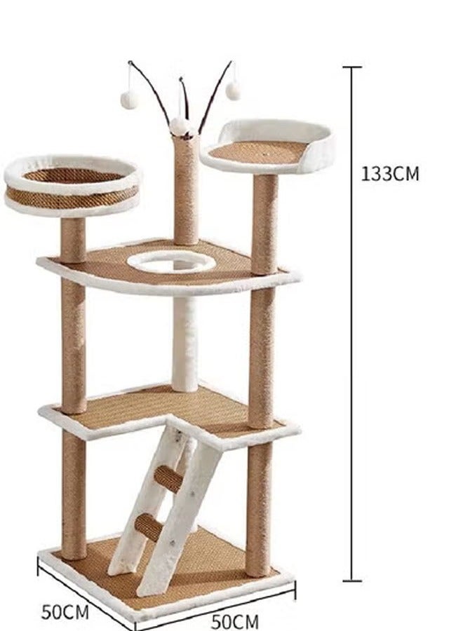 Compare Tall MultiLevel Cat Tree Tower with Perches, Beds & Toys – 133cm Height at KSA Price