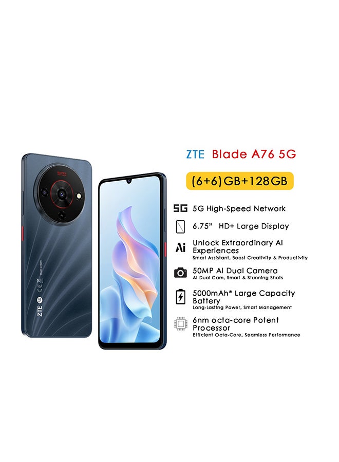 Compare Blade A76 Dual SIM Stardust Black 12GB RAM 128GB 5G with Charger International Version at KSA Price