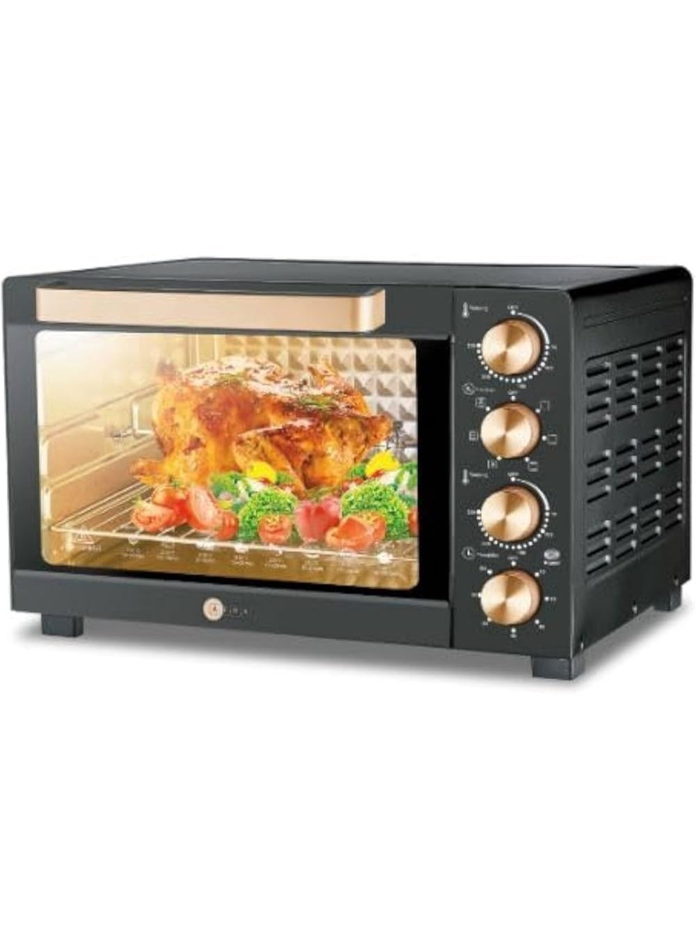 Compare AFRA 45L electric oven toaster 1700W convection rotisseri & oven lamp, 4 knobs tray, rack, handle 45 L 1700 W AF4517OTBK BLACK at KSA Price
