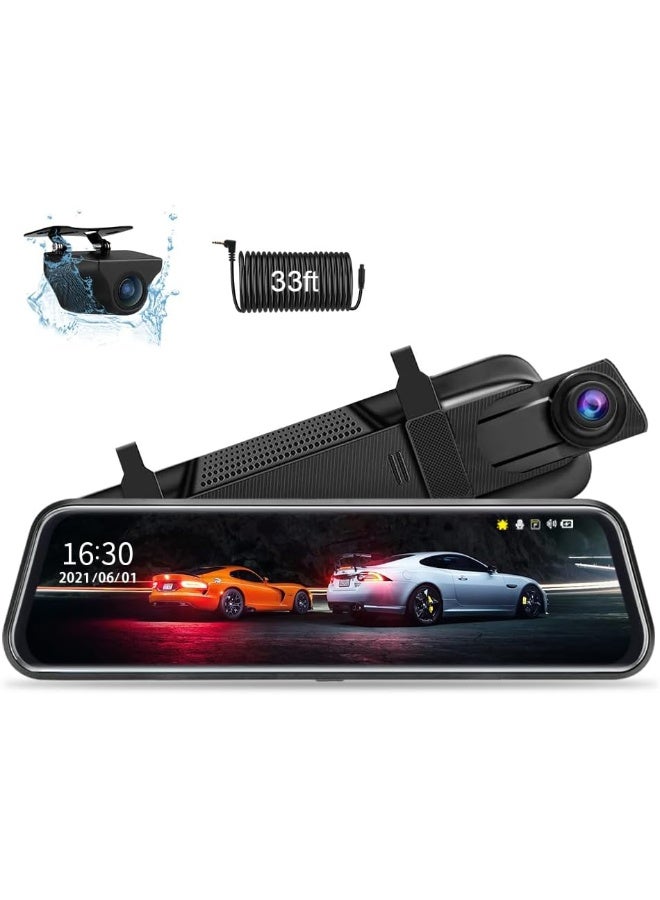 Compare Jansite Upgraded 10 Mirror Dash Cam Night Vision Front and Rear 1080P Backup Camera FHD Full Touch Screen Car Recorder with Loop Recording, GSensor, Parking Monitor 170° Wide Angle at KSA Price