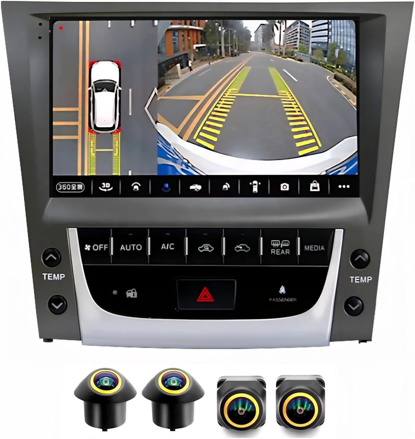 Compare FIT Lexus GS Car Stereo Lexus GS300 GS350 GS400 GS430, 20052011 Android Head Unit with Wireless CarPlay, Android Auto, WiFi, BT, HD Backup Camera DSP 4G 4+32GB 360D Cameras at KSA Price