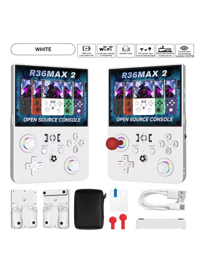 Compare R36MAX Retro Portable Handheld Game Console 4.5 Inch Display Linux Gaming System 64GB Storage BuiltIn Classic Games Pocket Video Game Player White at KSA Price