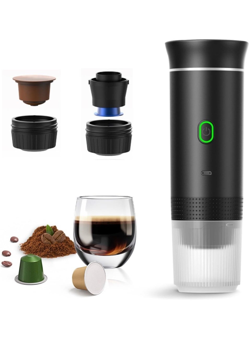 Portable Coffee Maker, 3-in-1 Travel Espresso Machine,…