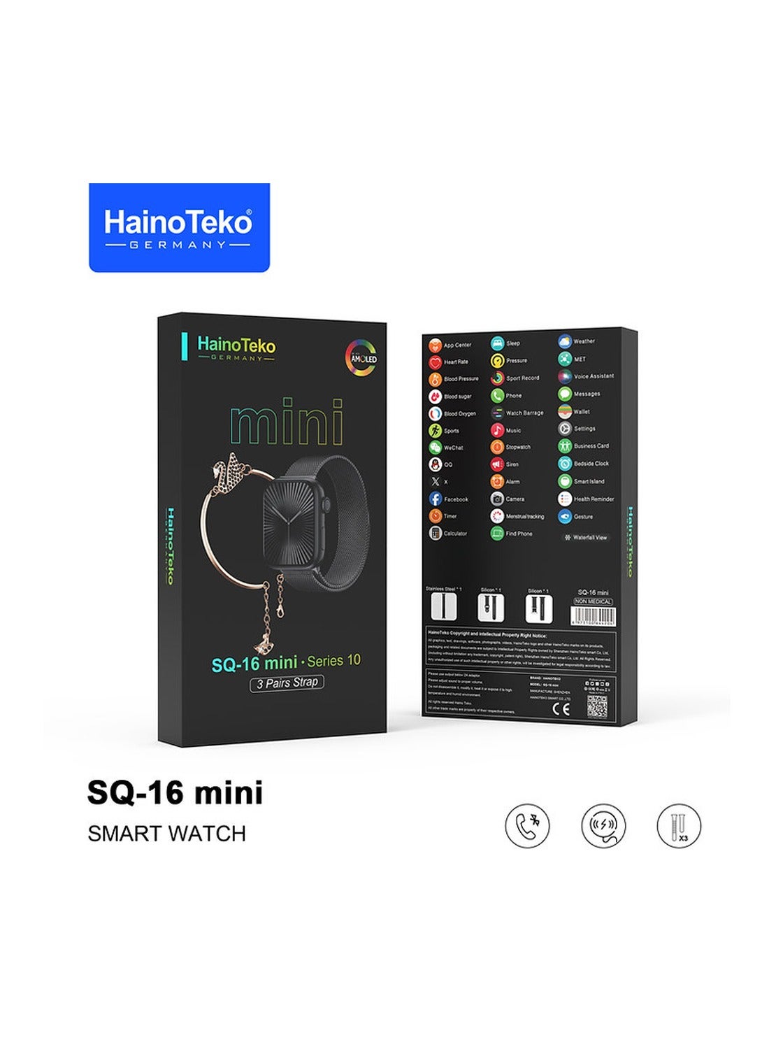 HainoTeko SQ-16 Mini Series 10 AMOLED Display Smart…