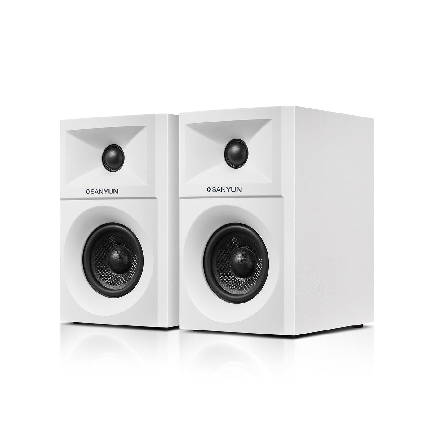 Compare Sanyun SW203 4.0 Computer Speakers  60W 4Way DSP Control 3D Immersive Sound  3 Carbon Fiber Woofer & 20mm Silk Dome Tweeter  24bit DAC USBBluetooth 5.4AUX  StudioGrade Audio Pair, White at KSA Price