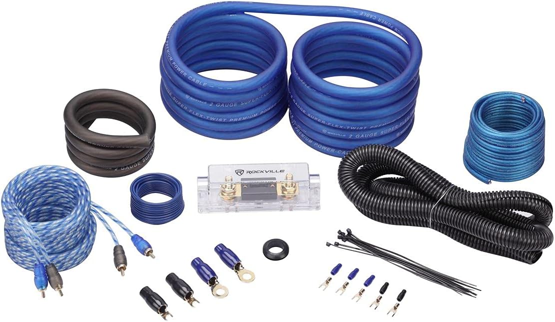 Compare Rockville RWK21 2 Gauge Amp Installation Kit with ANL Fuse Holder and 100% Copper RCA at KSA Price